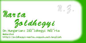 marta zoldhegyi business card